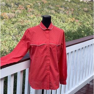 Vintage Levis‎ Strauss Red Stripe Western Button Shirt